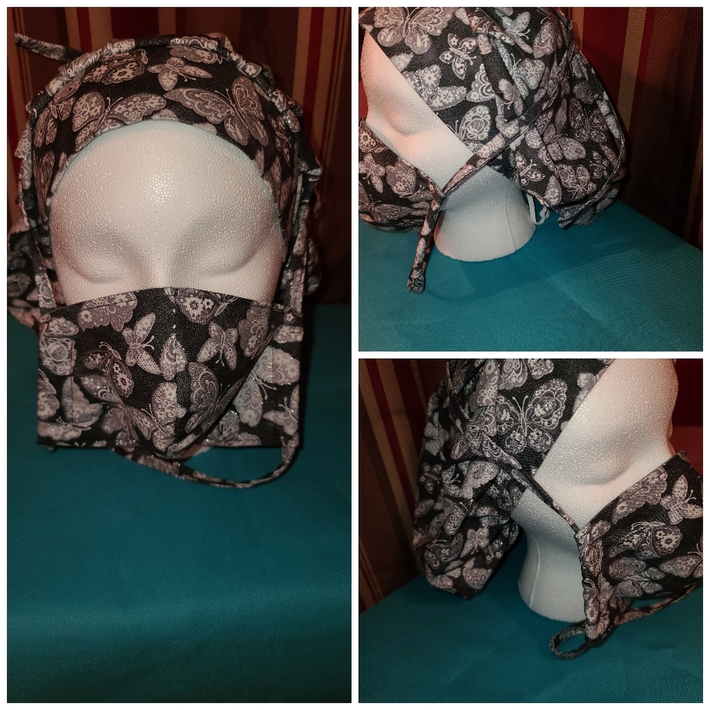 Scrub hat and mask set
